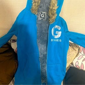Heavy G by Guess   sweater, size large with inside Thick fur. Used like new.